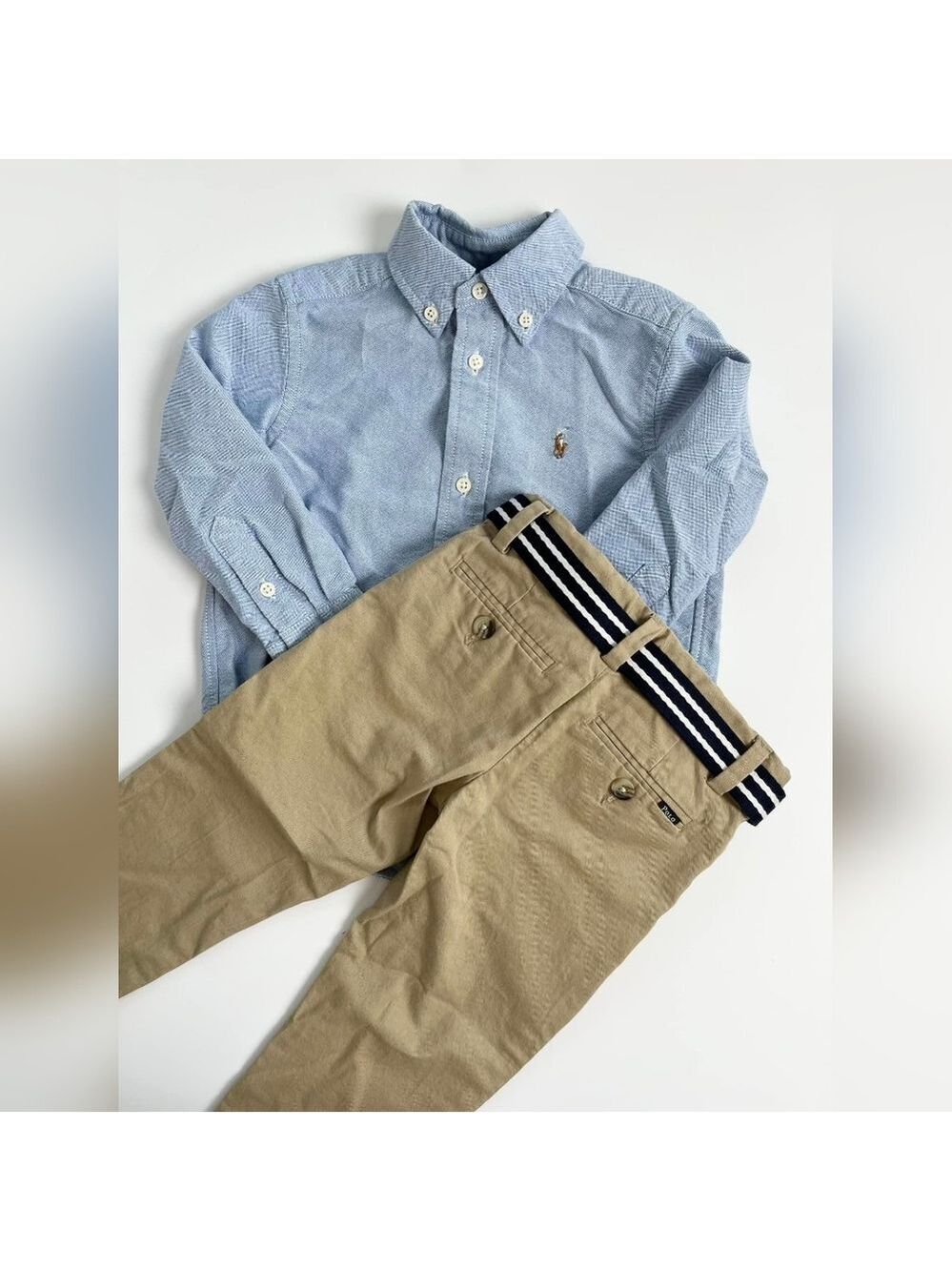 Polo by Ralph Lauren Blue and Tan Kids Matching Set
